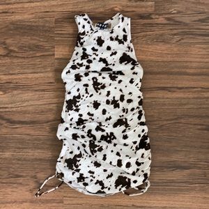 Cow print ruched dress - Motel Rocks